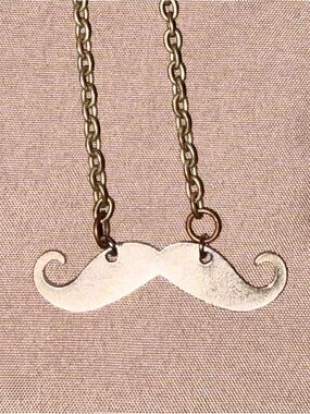 Silver Mustache Pendant Necklace